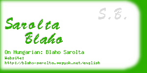 sarolta blaho business card